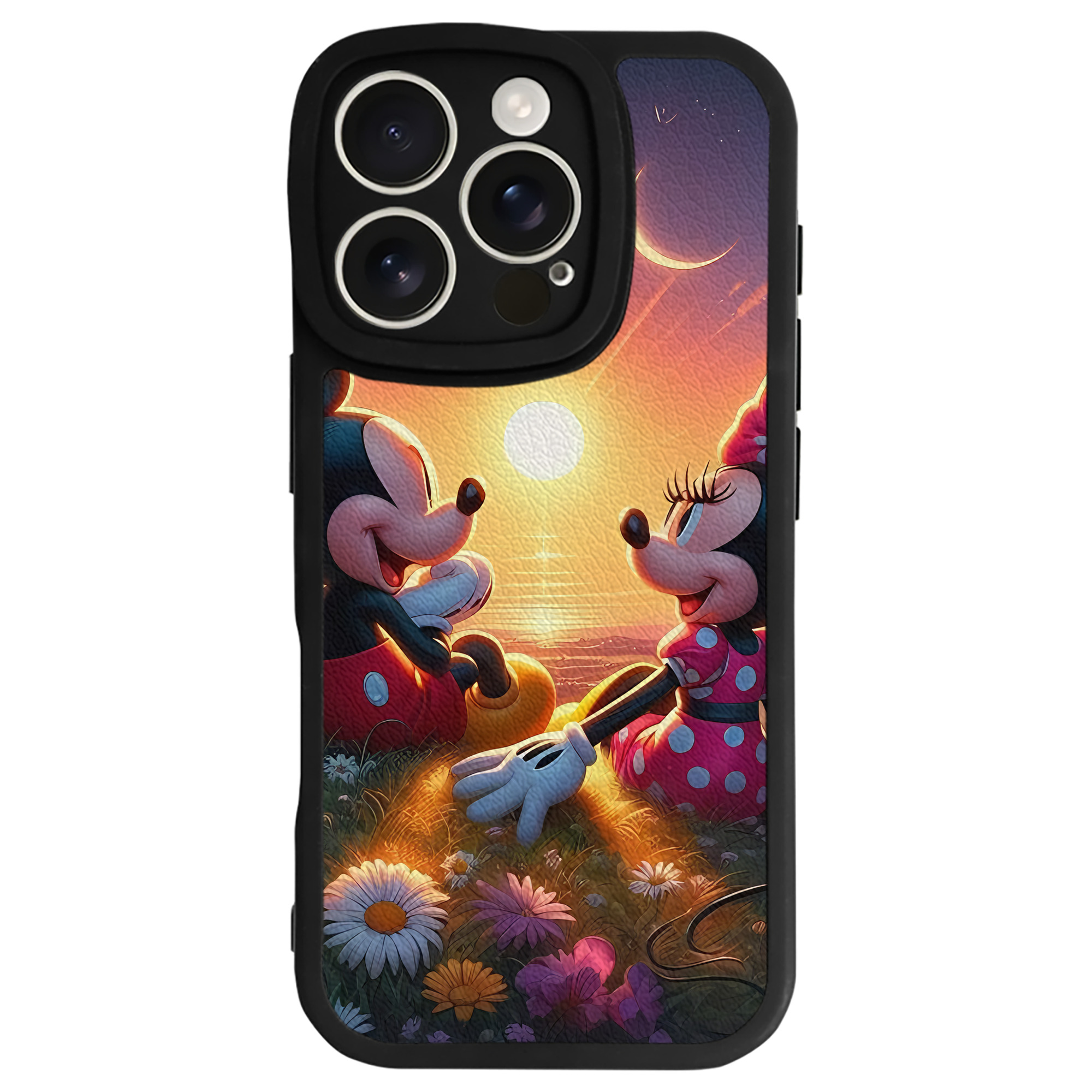 （画像用） ミッキーマウス Mickey Mouse 【iPhone 16シリーズ対応】シリコンスマホケース（レザー調） 材質：シリコン